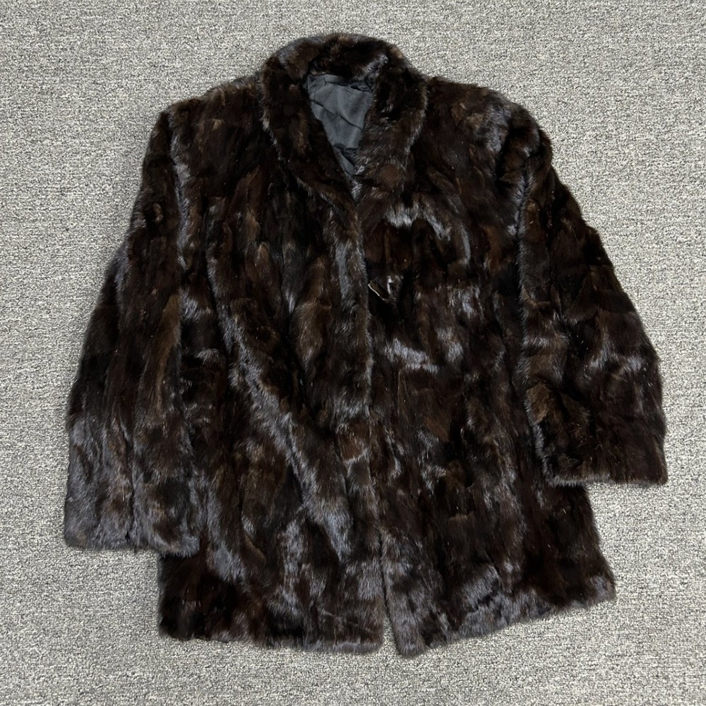 Unbranded Real Fur Cape Women M Brown Vintage Stole Wrap As-Is Repair